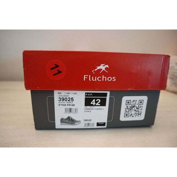 Fluchos 39025 Men's Sz 42 US 9 Cognac Brown Leather ETNA F0148 Sporty Shoes - Picture 12 of 12